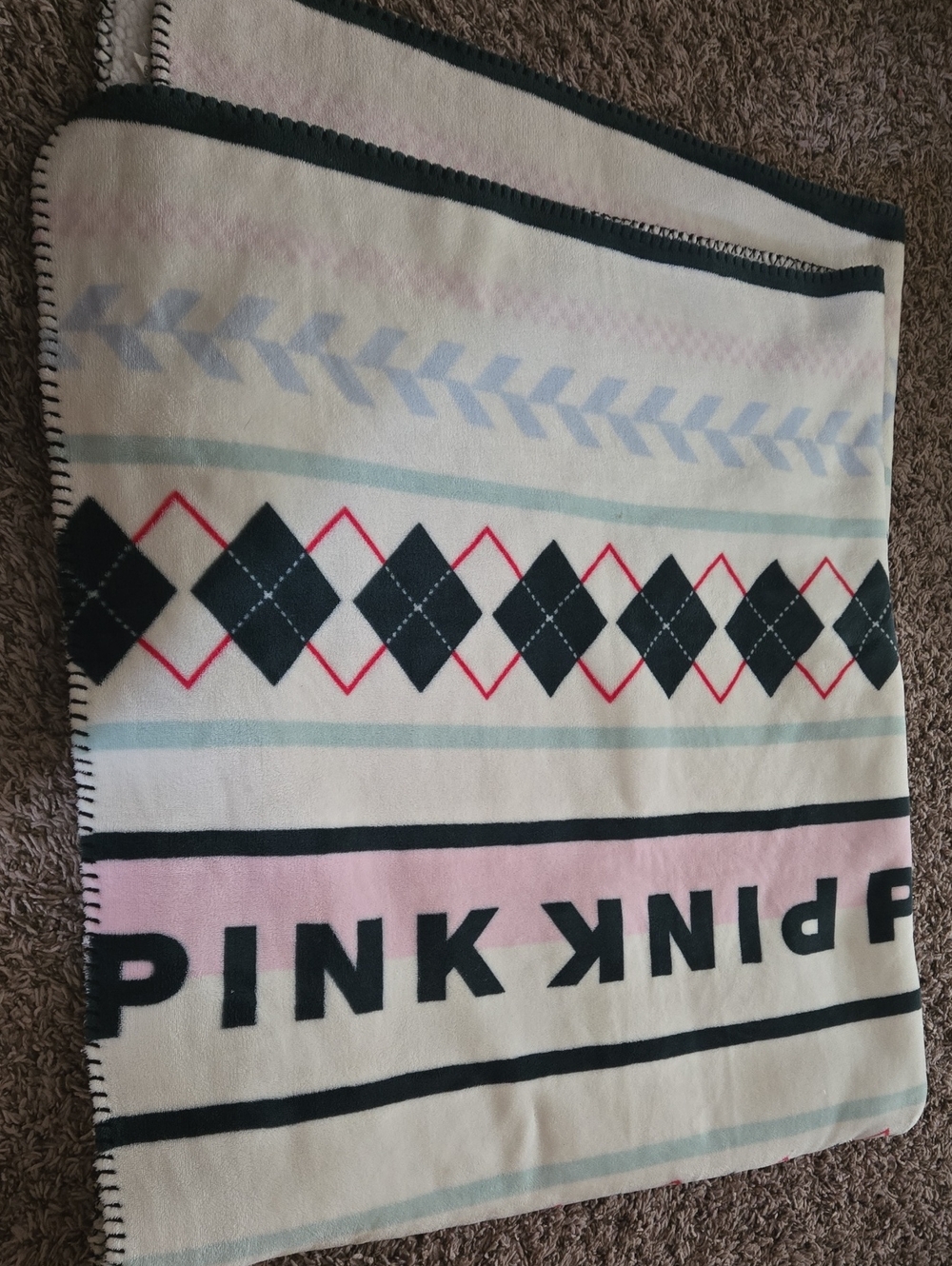 PINK Sherpa Minimalist Throw Blanket